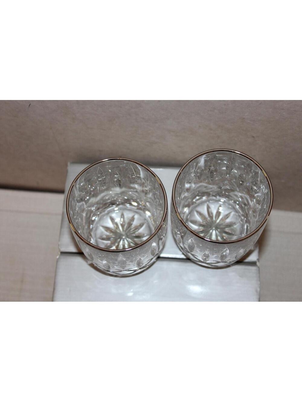 NEW Gorham Lady Anne Platinum Double Old Fashioned Glass - Set of 4 - Picture 3 of 3